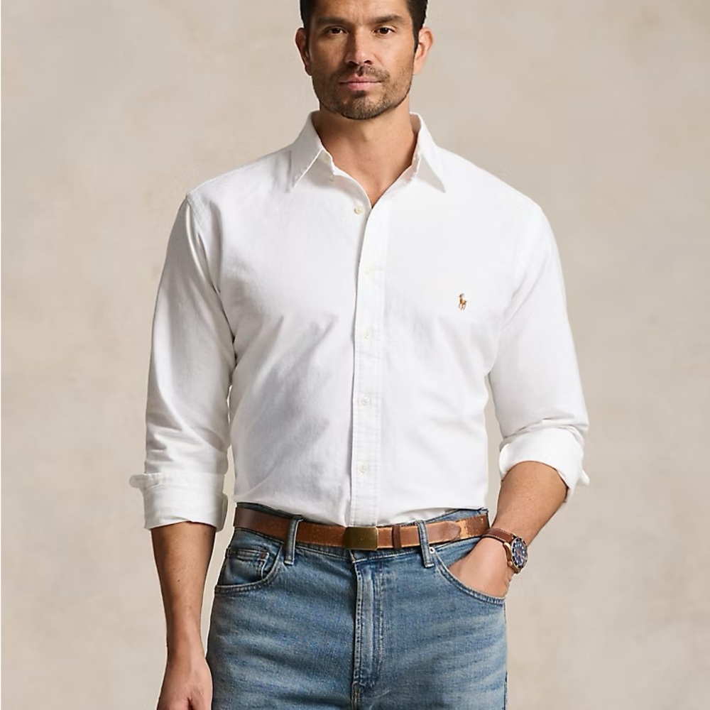 Polo by Ralph Lauren Men's Classic White Shirt SLIM FIT